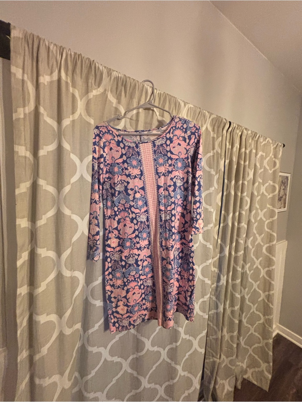 Lilly Pulitzer Pink and Blue Floral Shift Dress